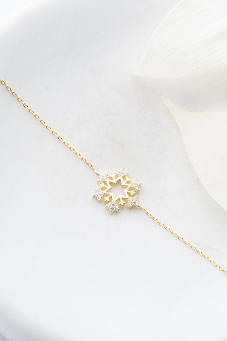 Heliophilia Silver Pulsera de Plata de Ley 925 con Recubrimiento de Oro y Circón